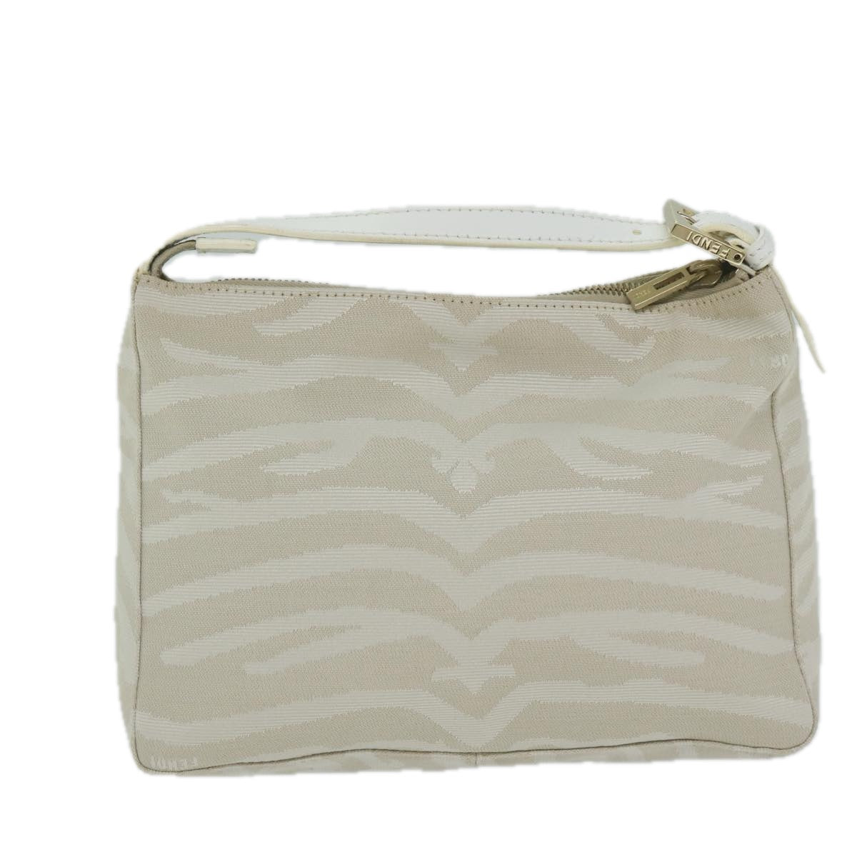 FENDI Hand Bag Canvas Beigeam5396