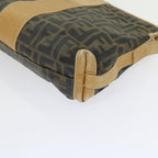 FENDI Zucca Canvas Shoulder Bag Black Brownam5406