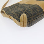 FENDI Zucca Canvas Shoulder Bag Black Brownam5406