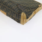 FENDI Zucca Canvas Shoulder Bag Black Brownam5406