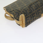 FENDI Zucca Canvas Shoulder Bag Black Brownam5406