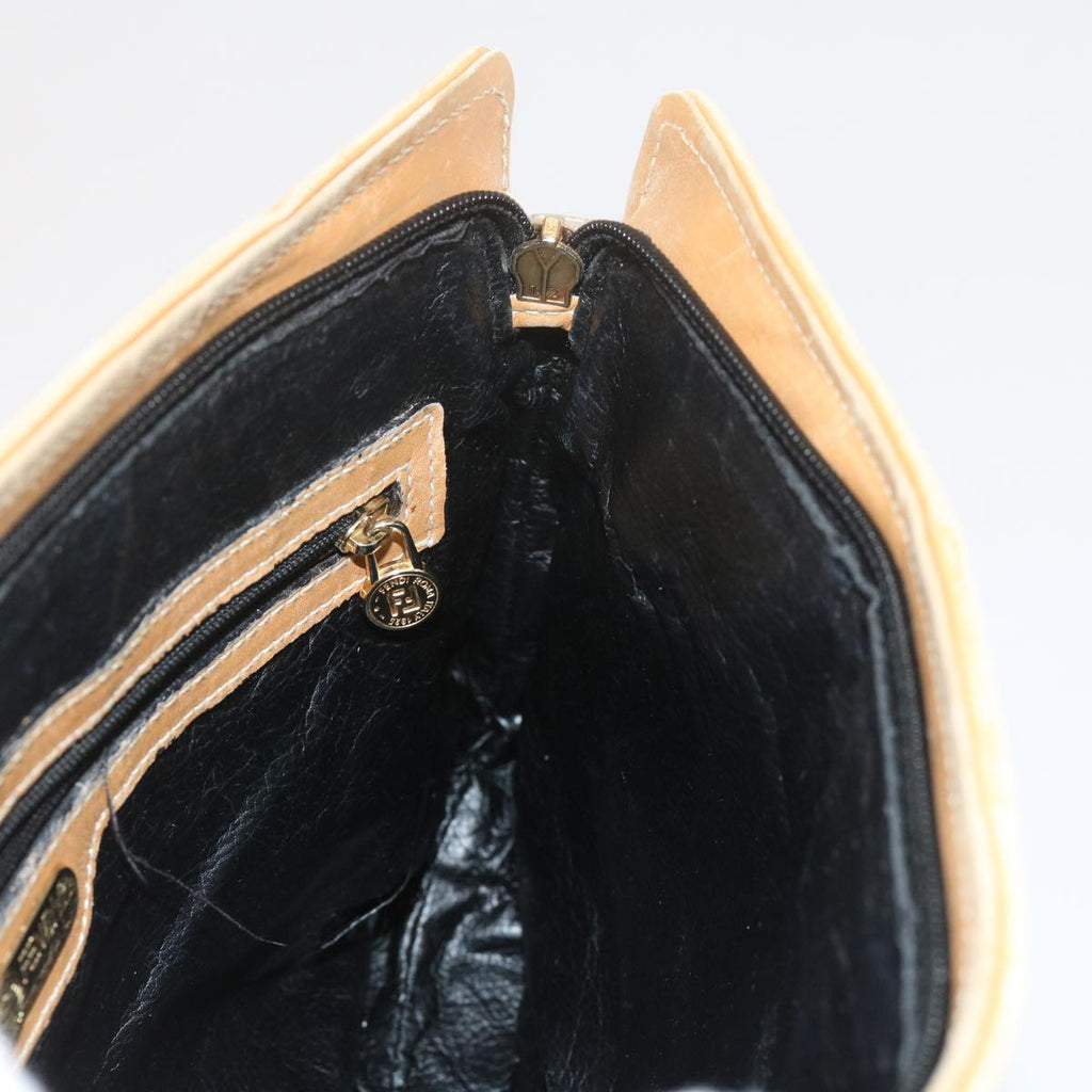 FENDI Zucca Canvas Shoulder Bag Black Brownam5406