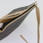 FENDI Zucca Canvas Shoulder Bag Black Brownam5406