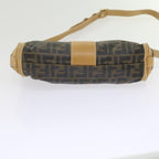 FENDI Zucca Canvas Shoulder Bag Black Brownam5406