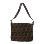 FENDI Zucca Canvas Mamma Baguette Shoulder Bag Black Brownam5417A