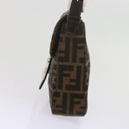FENDI Zucca Canvas Mamma Baguette Shoulder Bag Black Brownam5417A