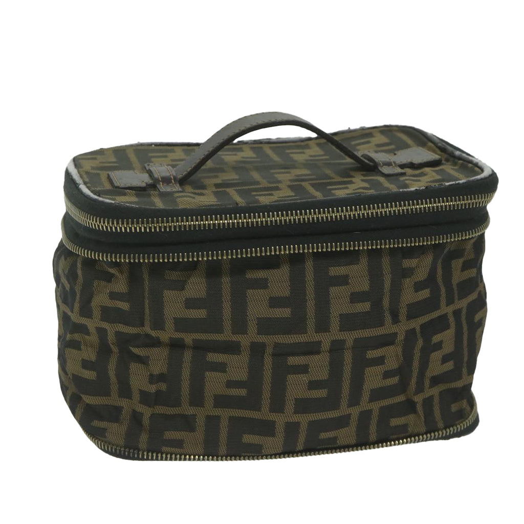 FENDI Zucca Canvas Vanity Cosmetic Pouch Brownam5439