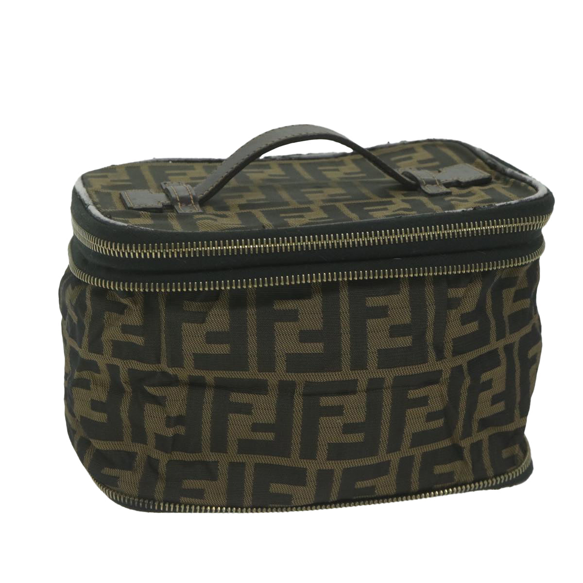FENDI Zucca Canvas Vanity Cosmetic Pouch Brownam5439