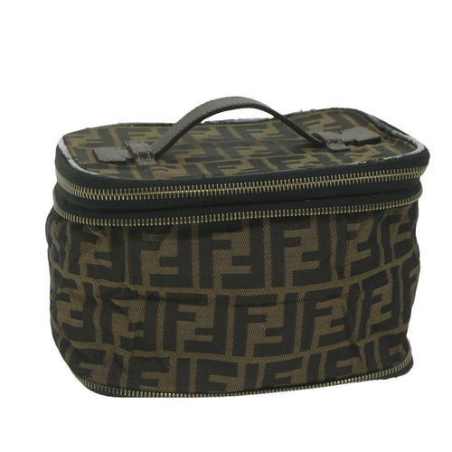 FENDI Zucca Canvas Vanity Cosmetic Pouch Brownam5439