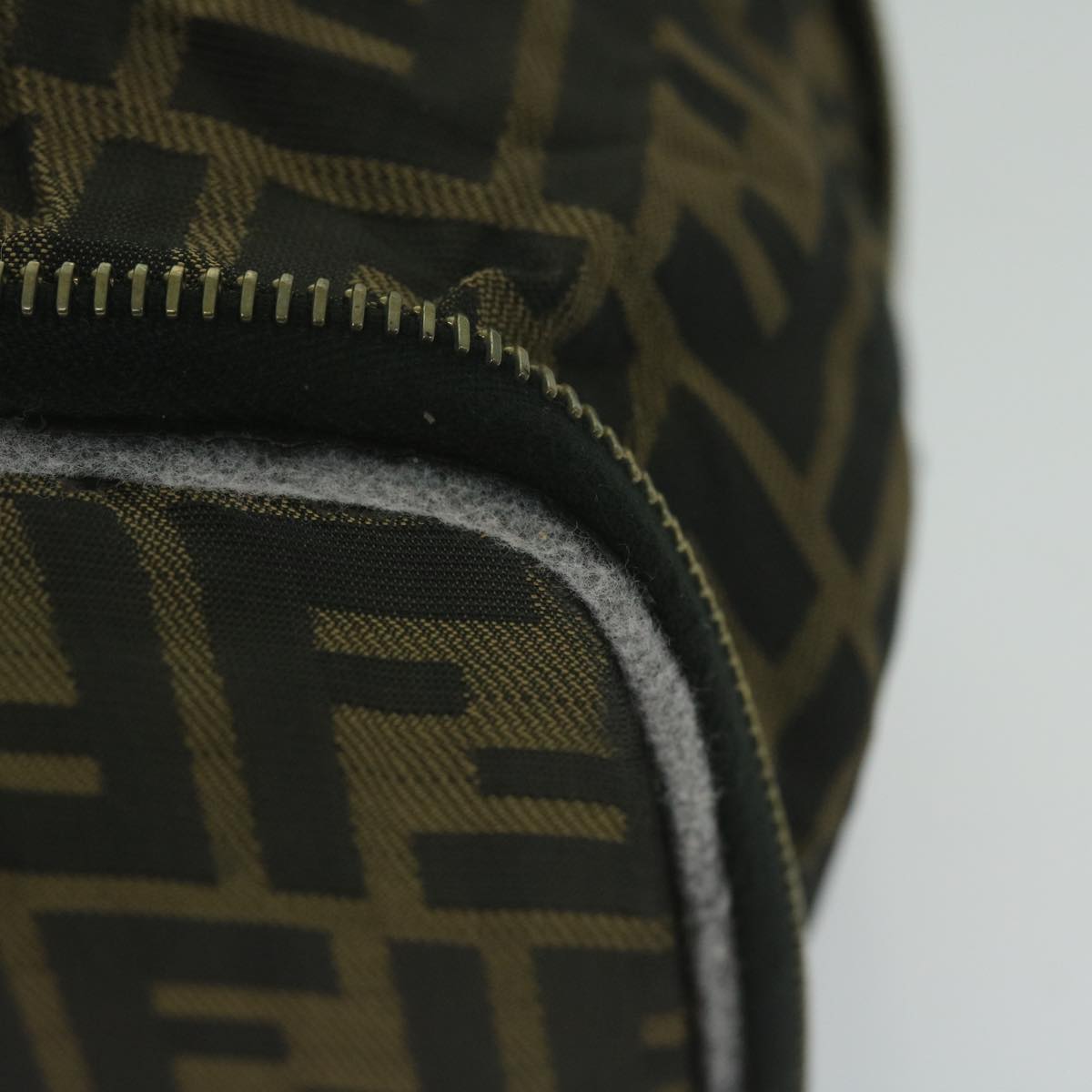 FENDI Zucca Canvas Vanity Cosmetic Pouch Brownam5439