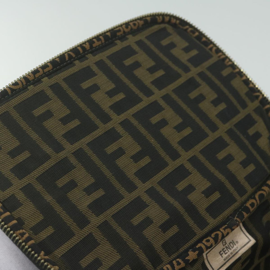 FENDI Zucca Canvas Vanity Cosmetic Pouch Brownam5439