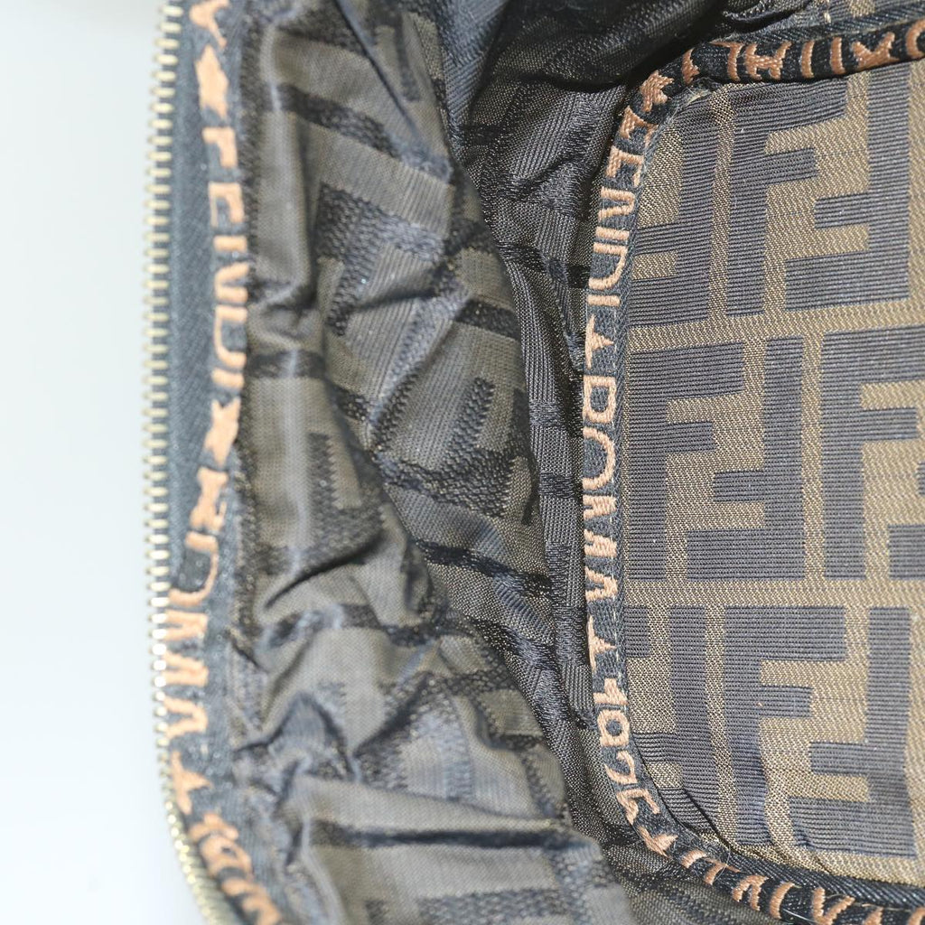 FENDI Zucca Canvas Vanity Cosmetic Pouch Brownam5439