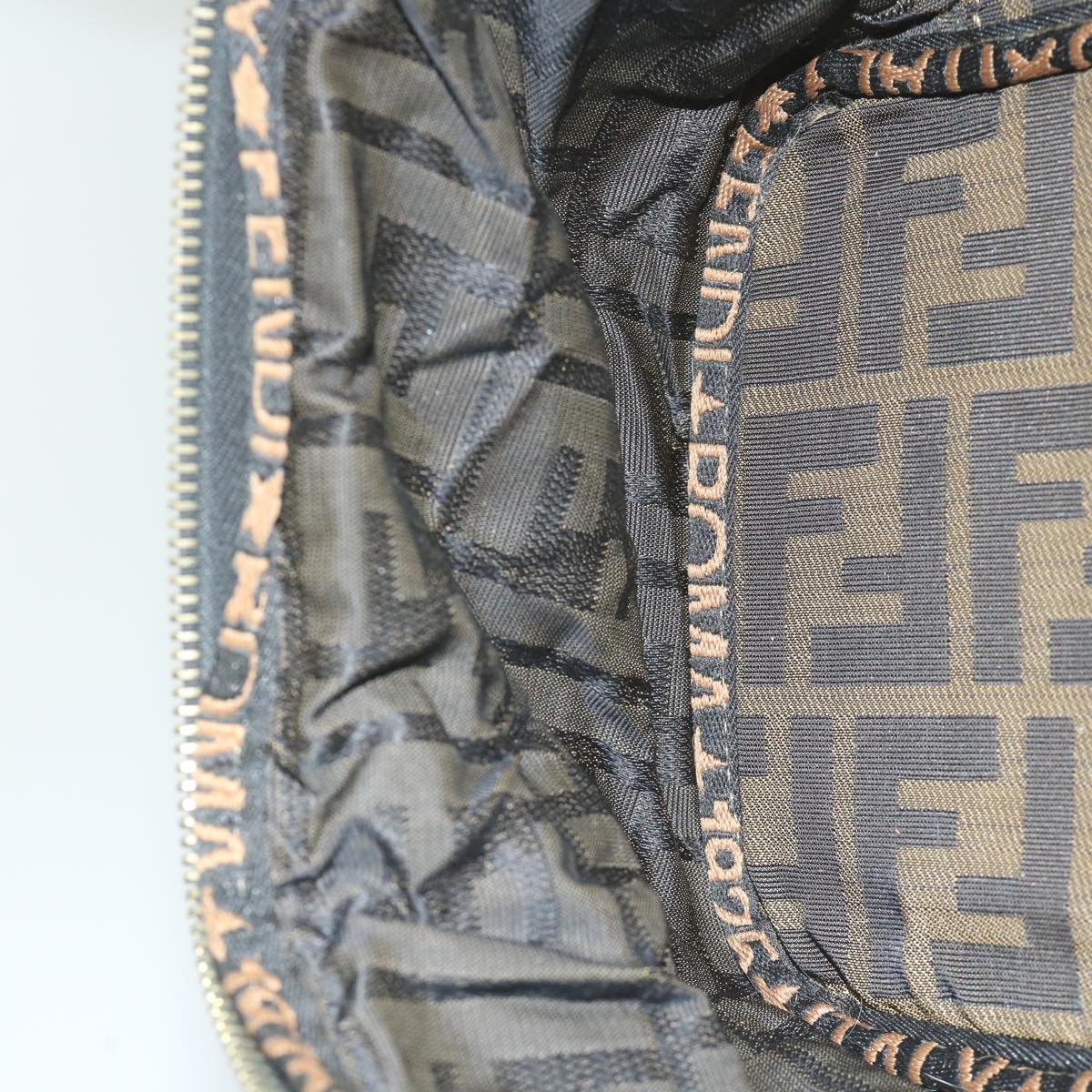 FENDI Zucca Canvas Vanity Cosmetic Pouch Brownam5439