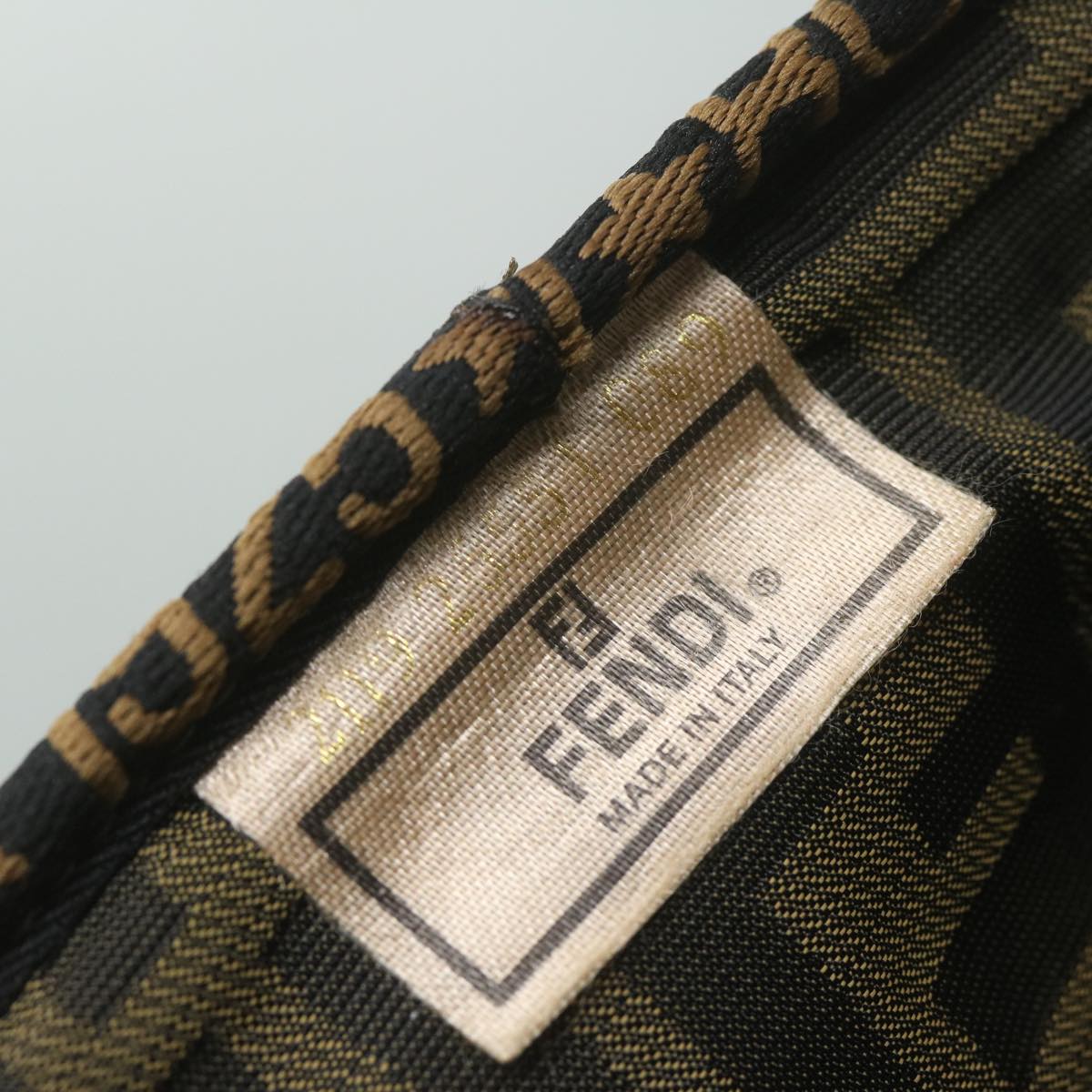 FENDI Zucca Canvas Vanity Cosmetic Pouch Brownam5439