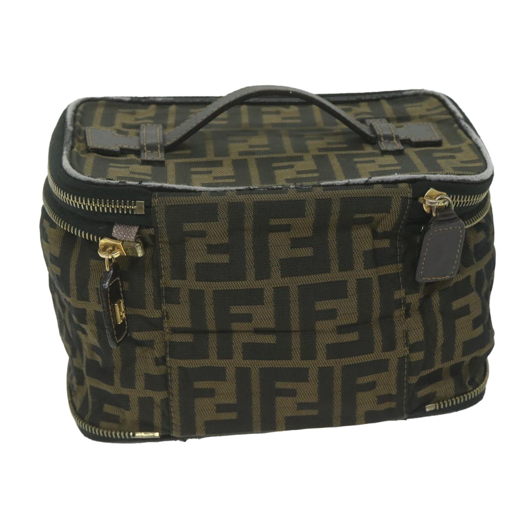 FENDI Zucca Canvas Vanity Cosmetic Pouch Brownam5439