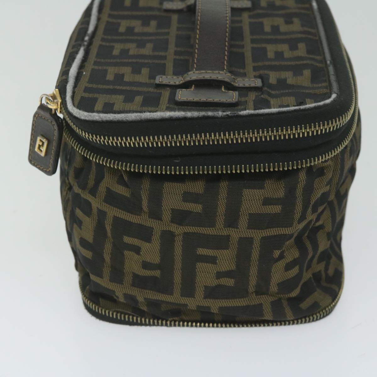 FENDI Zucca Canvas Vanity Cosmetic Pouch Brownam5439