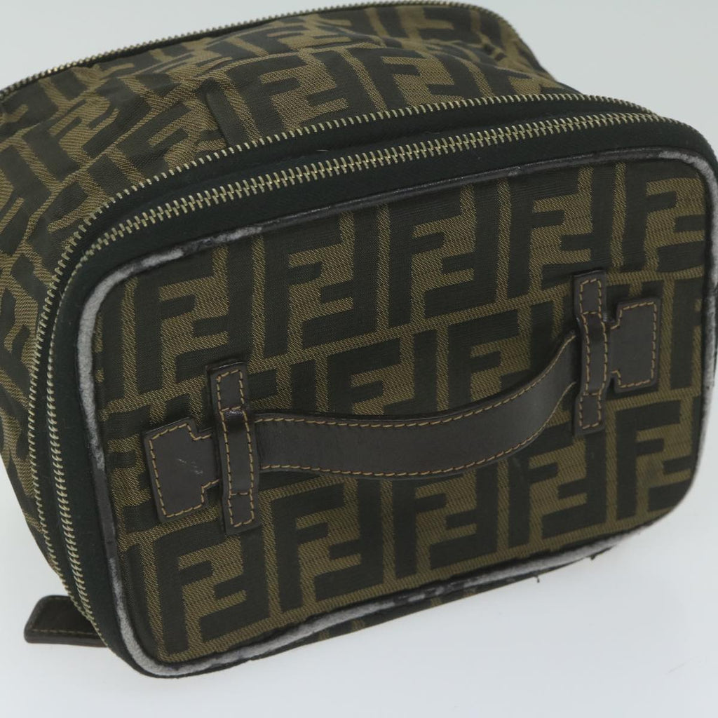 FENDI Zucca Canvas Vanity Cosmetic Pouch Brownam5439