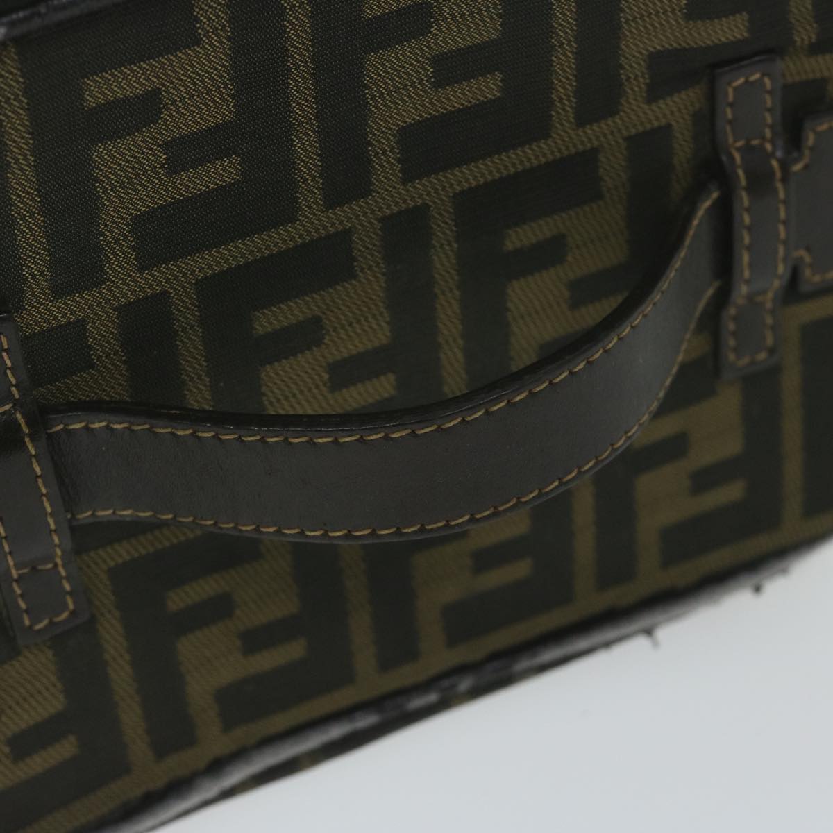 FENDI Zucca Canvas Vanity Cosmetic Pouch Brownam5439