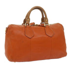 PRADA Hand Bag Leather Orange  am5447
