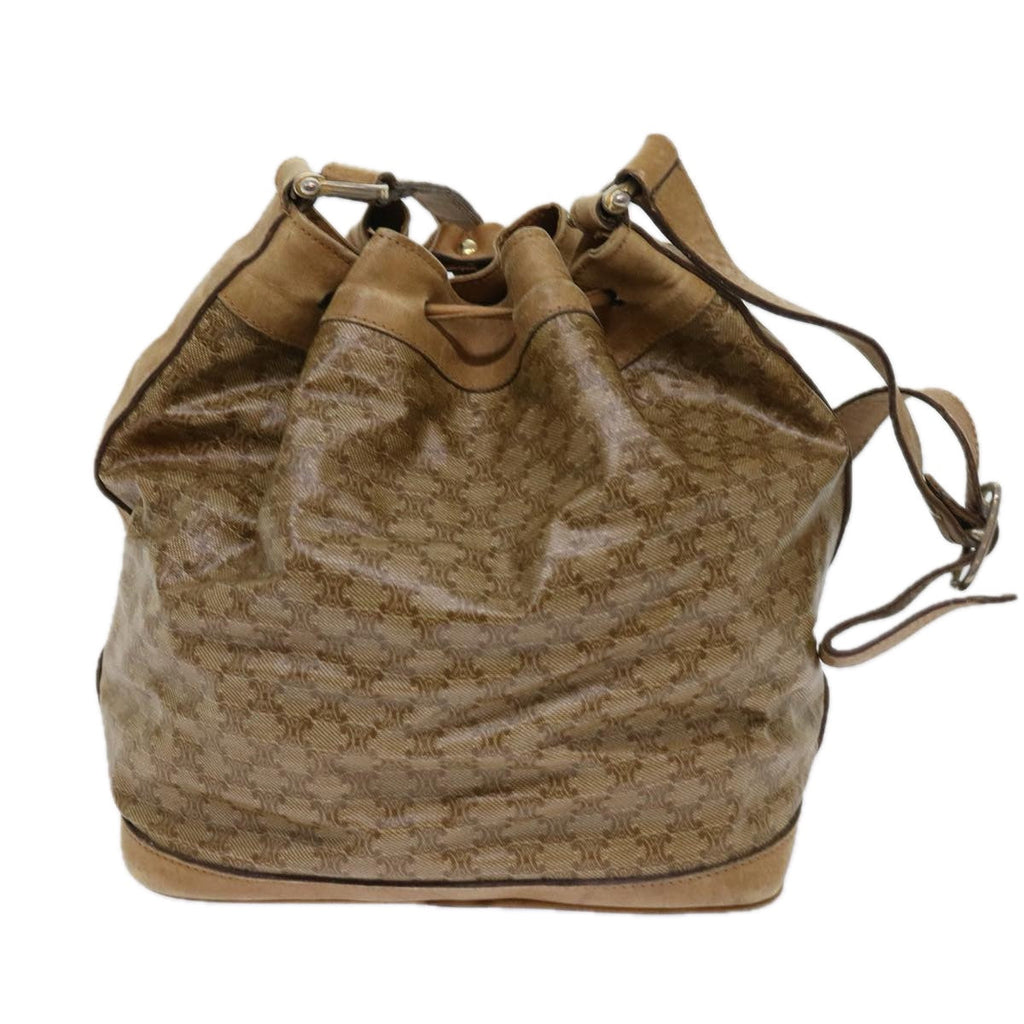 CELINE Macadam Canvas clutch Shoulder Bag Coated Canvas 2Set Beige  am5464