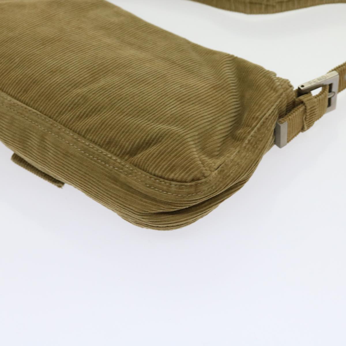 FENDI Mamma Baguette Shoulder Bag Corduroy Brown 2220 26424 009am5474