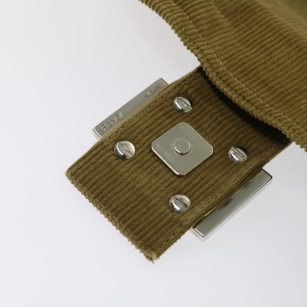 FENDI Mamma Baguette Shoulder Bag Corduroy Brown 2220 26424 009am5474