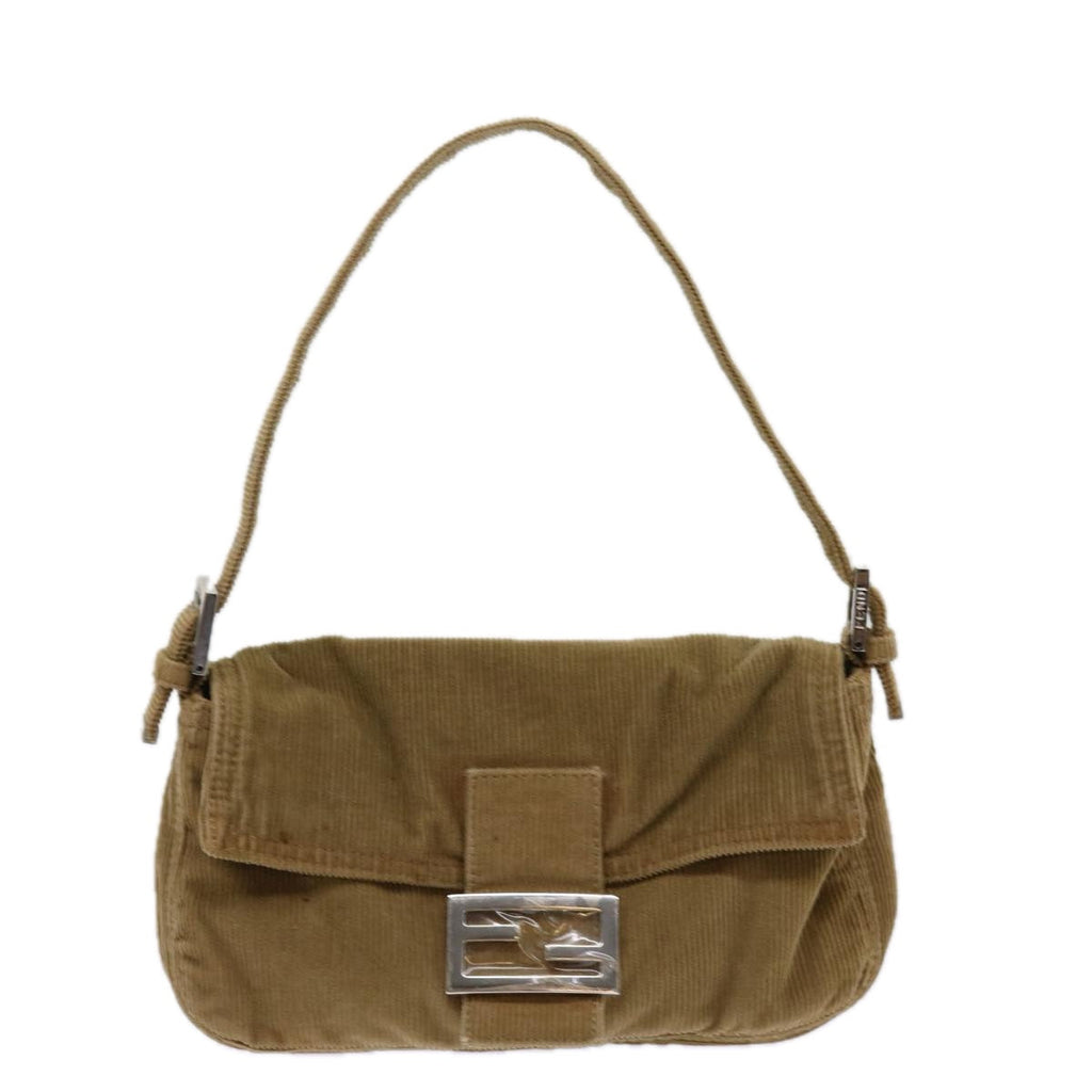 FENDI Mamma Baguette Shoulder Bag Corduroy Brown 2220 26424 009am5474