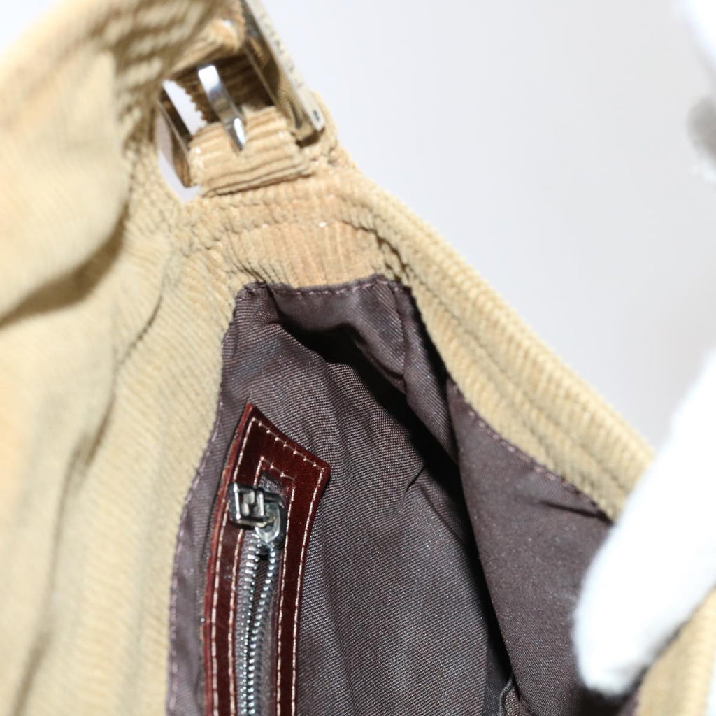 FENDI Mamma Baguette Shoulder Bag Corduroy Brown 2220 26424 009am5474