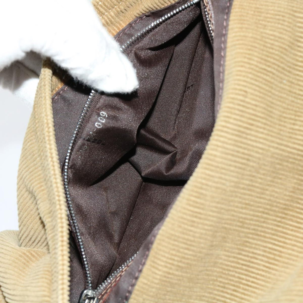 FENDI Mamma Baguette Shoulder Bag Corduroy Brown 2220 26424 009am5474