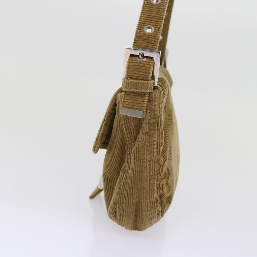 FENDI Mamma Baguette Shoulder Bag Corduroy Brown 2220 26424 009am5474