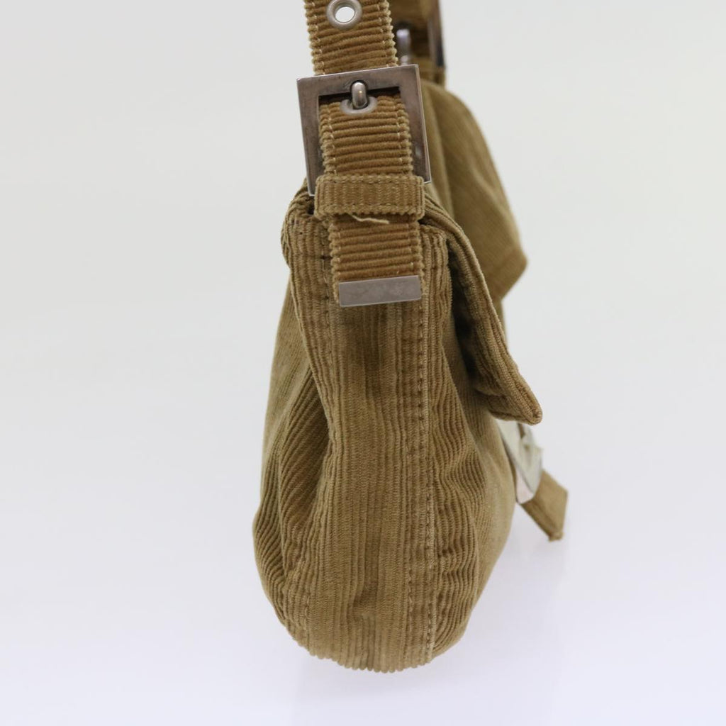 FENDI Mamma Baguette Shoulder Bag Corduroy Brown 2220 26424 009am5474