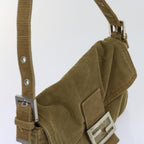 FENDI Mamma Baguette Shoulder Bag Corduroy Brown 2220 26424 009am5474