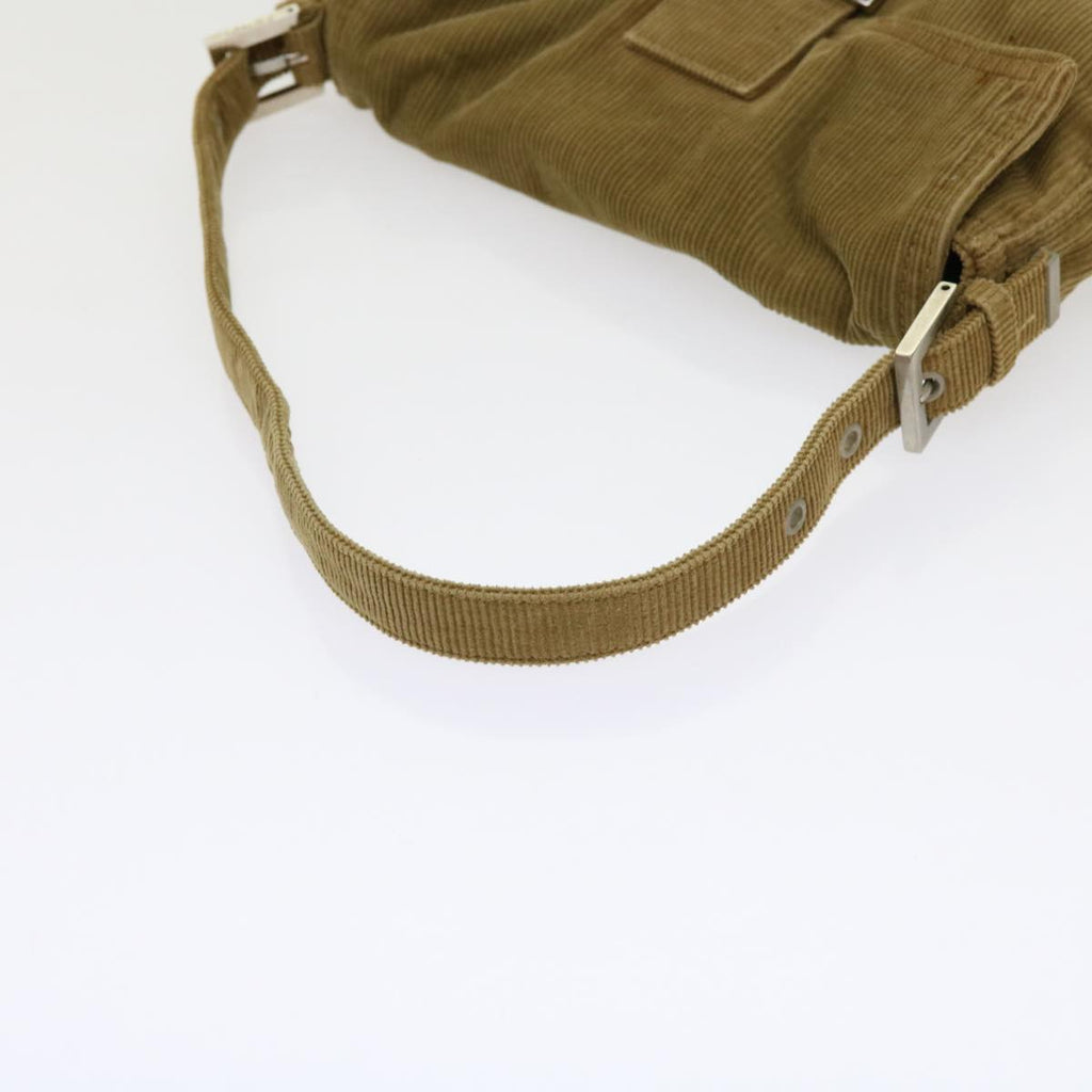 FENDI Mamma Baguette Shoulder Bag Corduroy Brown 2220 26424 009am5474