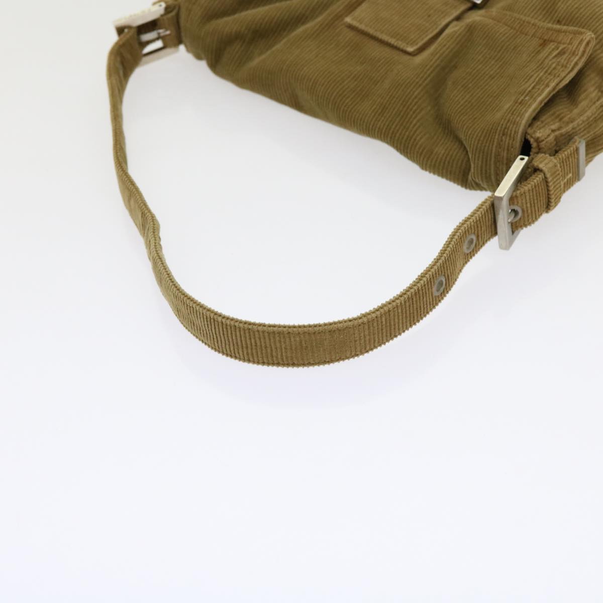 FENDI Mamma Baguette Shoulder Bag Corduroy Brown 2220 26424 009am5474