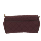 PRADA Quilted Chain Shoulder Bag Nylon Red  am5477