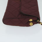PRADA Quilted Chain Shoulder Bag Nylon Red  am5477