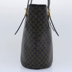 CELINE Macadam Canvas Tote Bag PVC Leather Black  am5509