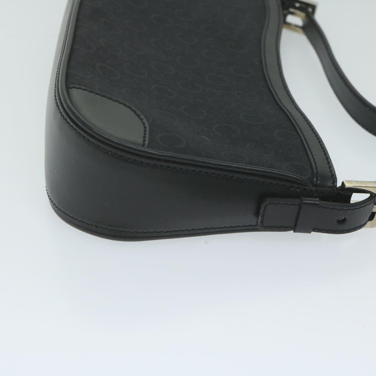 CELINE C Macadam Canvas Shoulder Bag Black  am5538