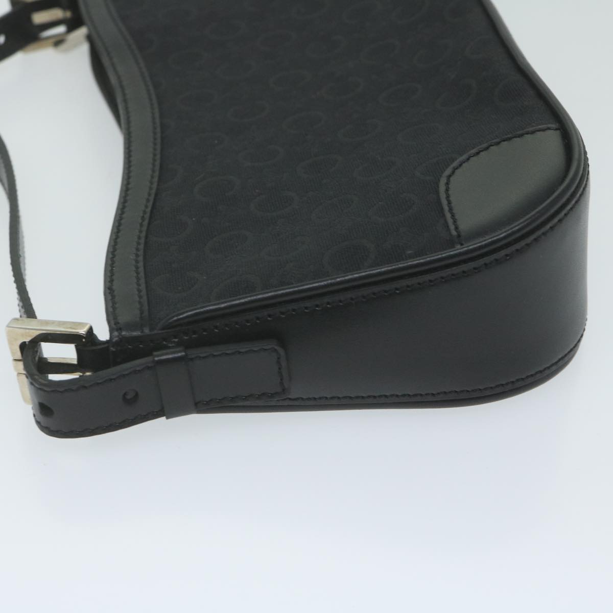 CELINE C Macadam Canvas Shoulder Bag Black  am5538