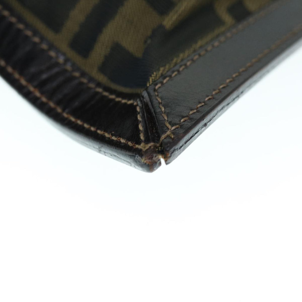FENDI Zucca Canvas Clutch Bag Black Brownam5573