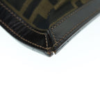 FENDI Zucca Canvas Clutch Bag Black Brownam5573