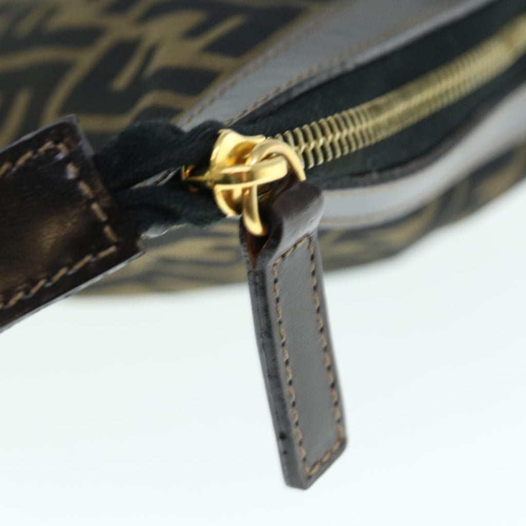 FENDI Zucca Canvas Clutch Bag Black Brownam5573