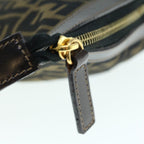 FENDI Zucca Canvas Clutch Bag Black Brownam5573