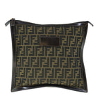 FENDI Zucca Canvas Clutch Bag Black Brownam5573