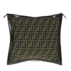 FENDI Zucca Canvas Clutch Bag Black Brownam5573