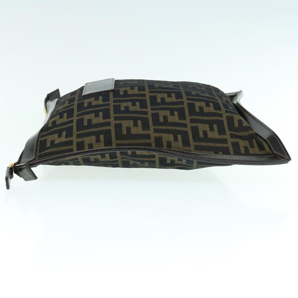 FENDI Zucca Canvas Clutch Bag Black Brownam5573