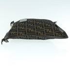 FENDI Zucca Canvas Clutch Bag Black Brownam5573