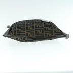 FENDI Zucca Canvas Clutch Bag Black Brownam5573