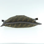 FENDI Zucca Canvas Clutch Bag Black Brownam5573
