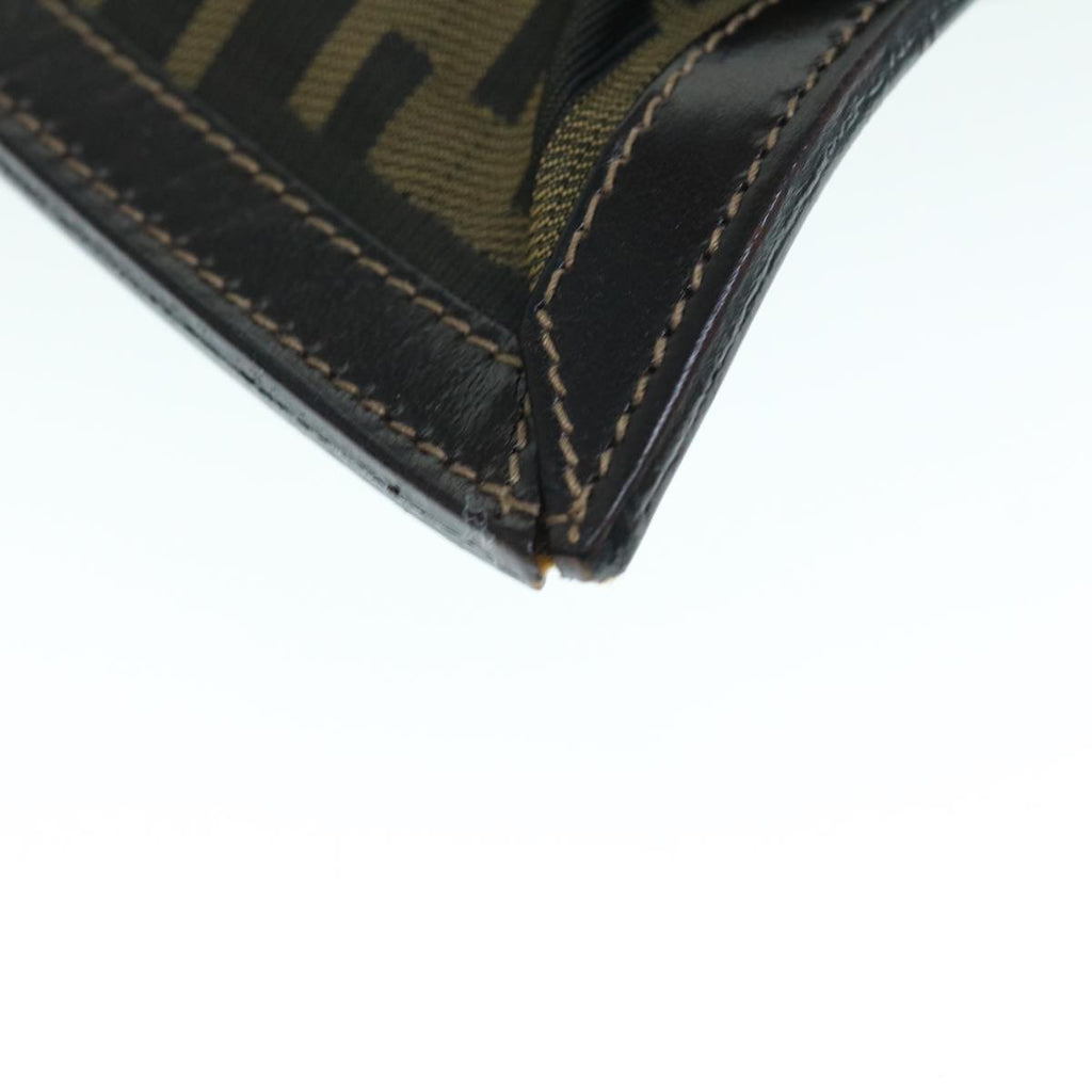 FENDI Zucca Canvas Clutch Bag Black Brownam5573